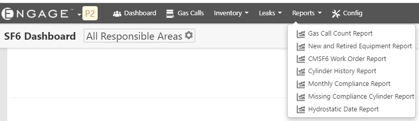 Reports Page on software dashboard